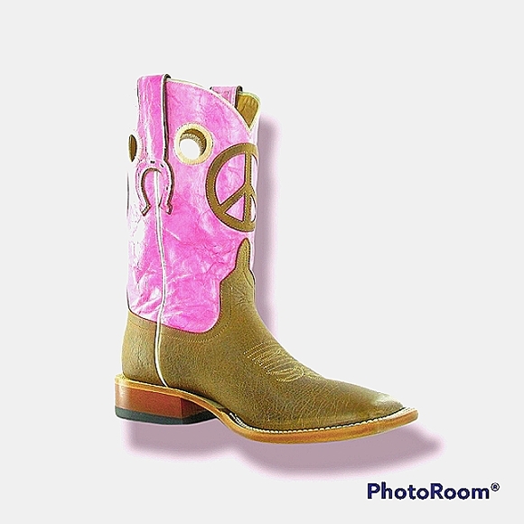 Anderson Bean Shoes - HORSE POWER ANDERSON MACIE BEAN PEACE SIGN COWBOY BOOTS SIZE 9.5 NWT!
